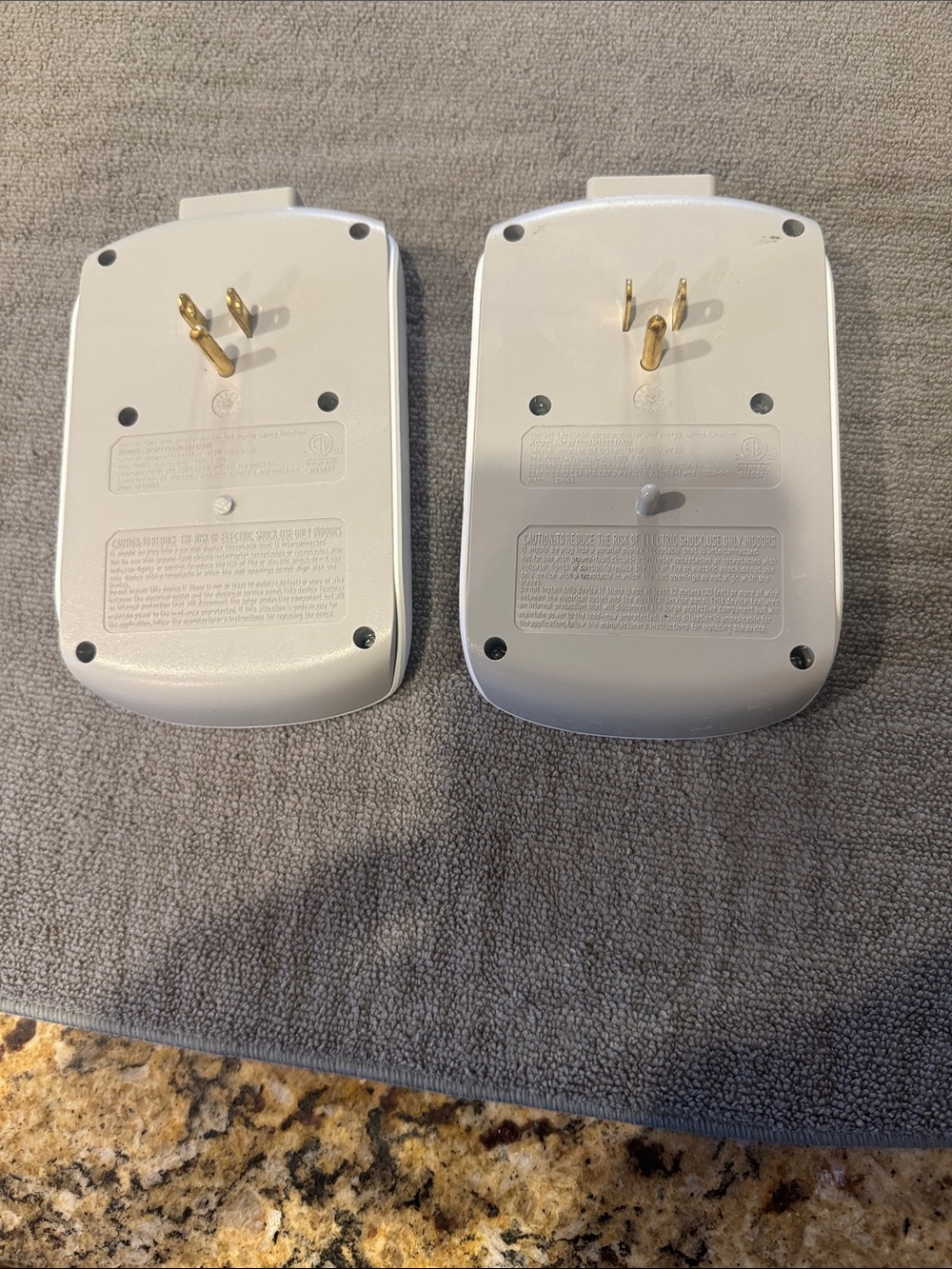White Plug-In Surge Protector Outlet Splitter (Pair) - Picture 2 of 5